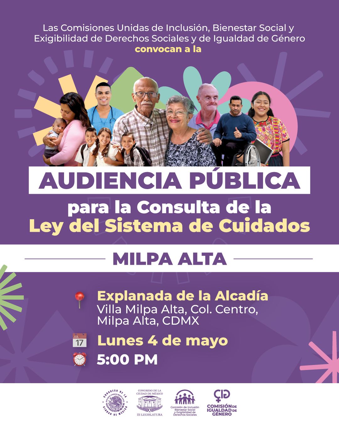 Audiancia Pública Milpa Alta, explanada de la alcaldía, 4 de Mayo 2026, 05:00 pm