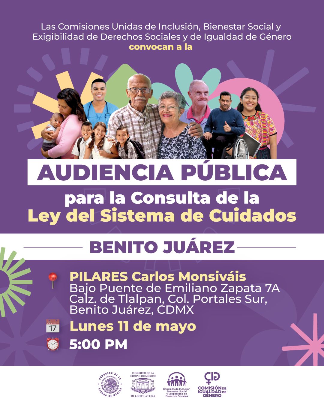 Audiancia Pública Benito Juárez, PILARES Carlos Monsiváis, 11 de Mayo 2026, 05:00 pm