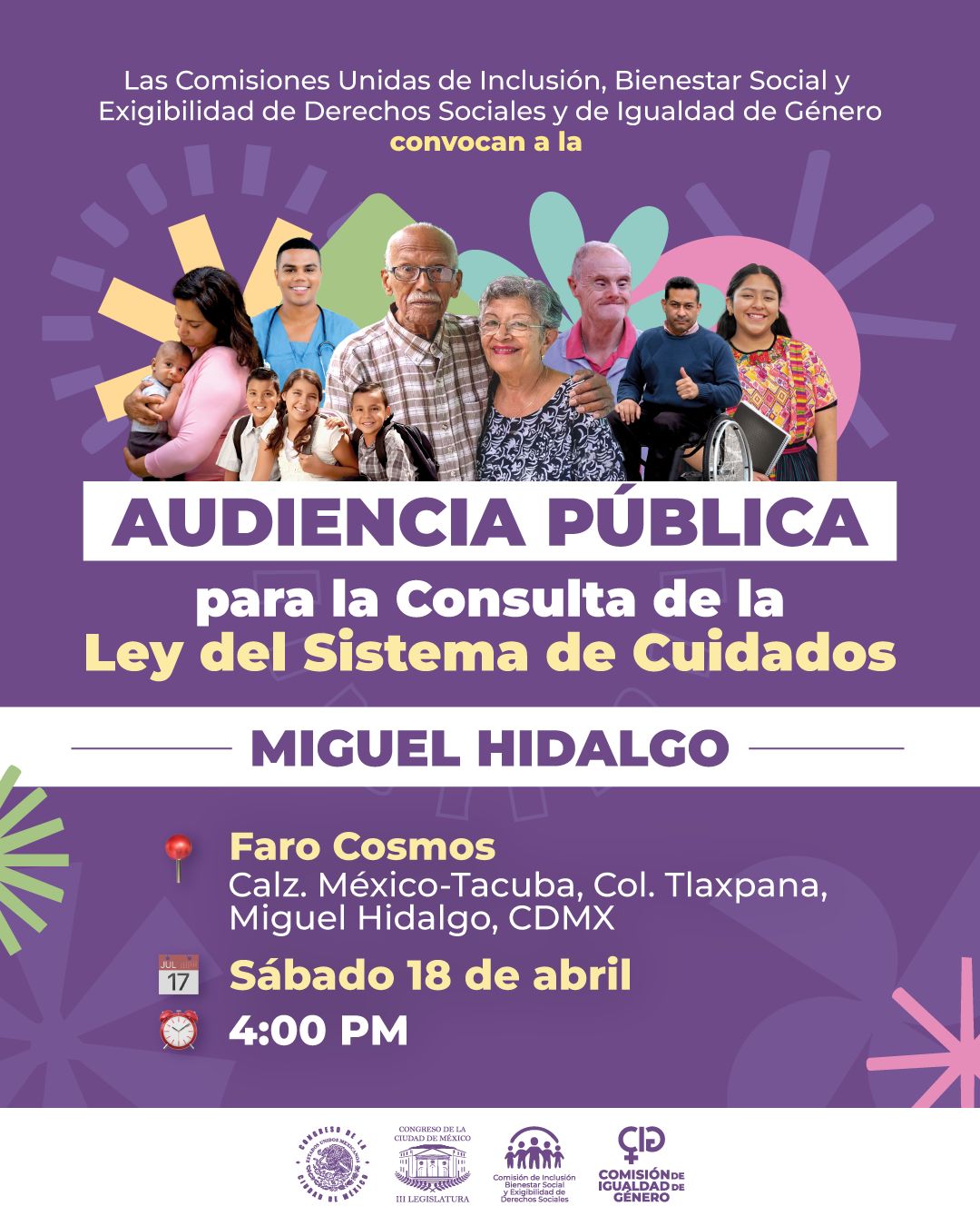 Audiancia Pública Miguel Hidalgo, faro cosmos, 18 de Abril 2026, 4:00 pm
