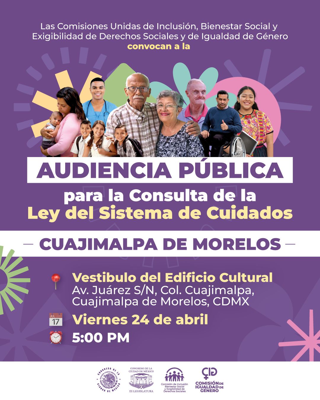 Audiancia Pública Cuajimalpa de Morelos, vestibulo del edificio cultural, 24 de Abril 2026, 05:00 pm
